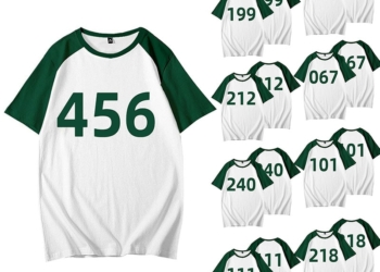 Jeu de calmar pour hommes et femmes, nouveau style, ample, mode, manches courtes, été 2021