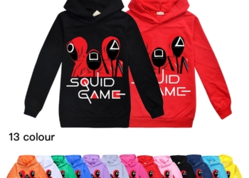 Sweat à capuche à manches longues pour enfant, costume de Cosplay, jeu de calmar, veste, pull, vêtements pour bébé, automne/hiver